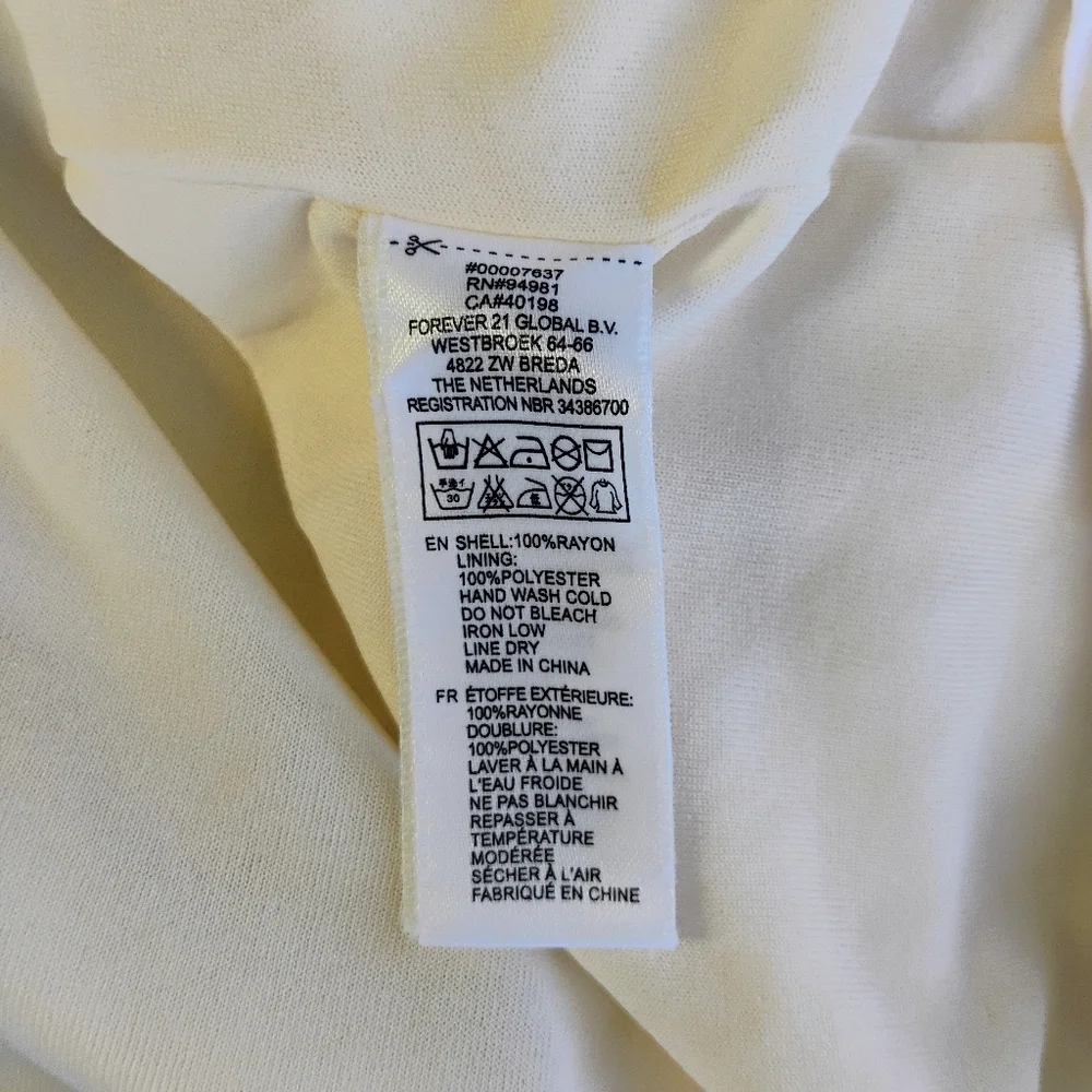 Forever‎ 21 Y2K Embroidered Tie Waist Dress Tassels Ivory Cottage Size Medium